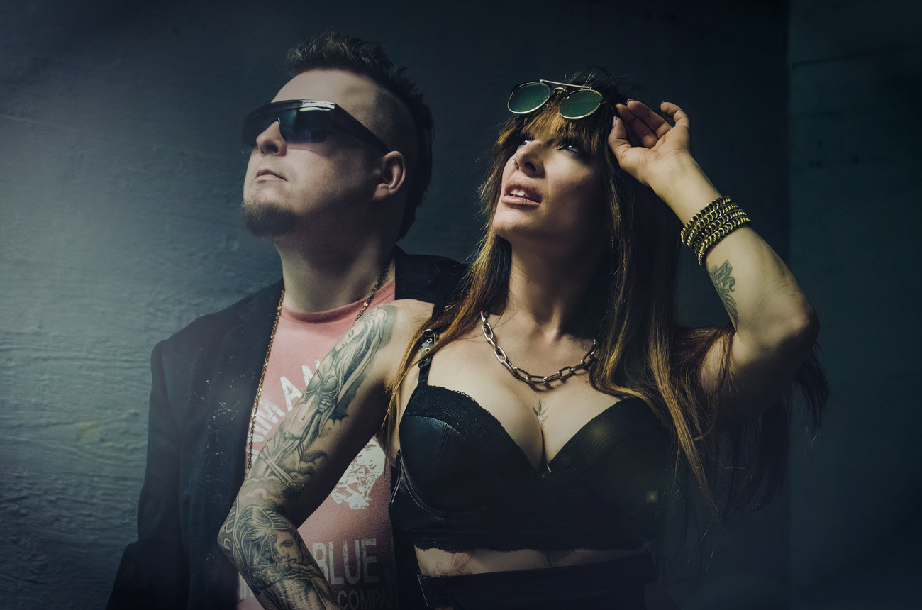 Promo photo of Mike and Tanita in the basement of the Hartwall factory. Photo by Elsa Wellamo.